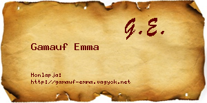 Gamauf Emma névjegykártya
